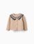 Cardigan en maille avec col à rayures Beige 1 - vertbaudet enfant 
