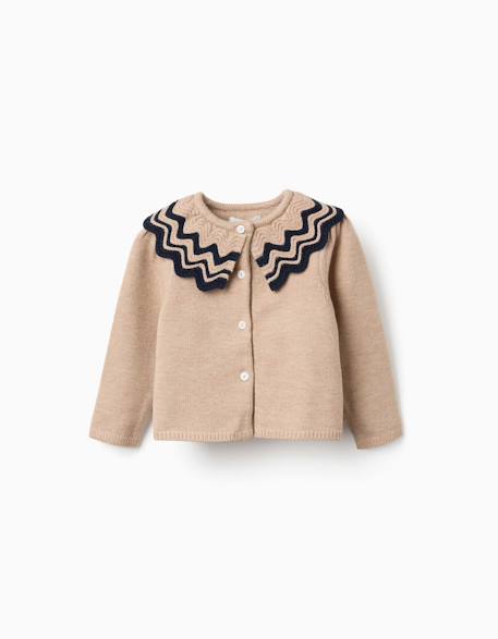 Bébé-Pull, gilet, sweat-Cardigan en maille avec col à rayures