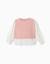 Pull bi-matière en maille et coton Rose clair 1 - vertbaudet enfant 