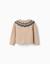 Cardigan en maille avec col à rayures Beige 2 - vertbaudet enfant 
