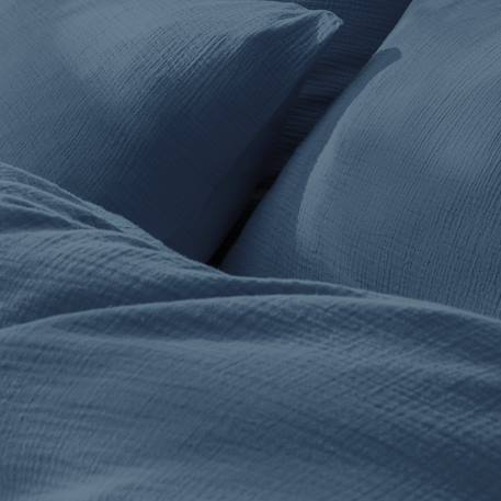 Parure de lit unie en coton, gaze de coton Blanc+Bleu paon+Chocolat+Lichen+Naturel 12 - vertbaudet enfant 