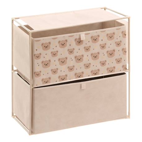 Commode enfant 2 tiroirs imprimé ourson - tissa Beige 2 - vertbaudet enfant 