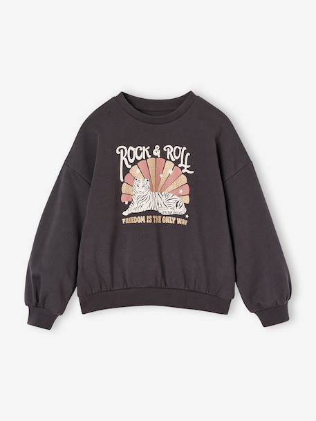 Ensemble fille sweat et pantalon anthracite+écru 3 - vertbaudet enfant 