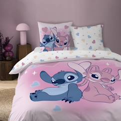 -Parure de lit imprimée 100% coton, disney home stitch bisous