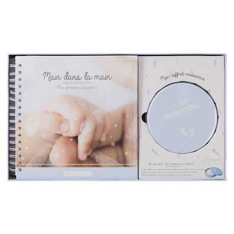 Coffret de naissance album photos et kit empreinte - patti Bleu+Rose 3 - vertbaudet enfant 