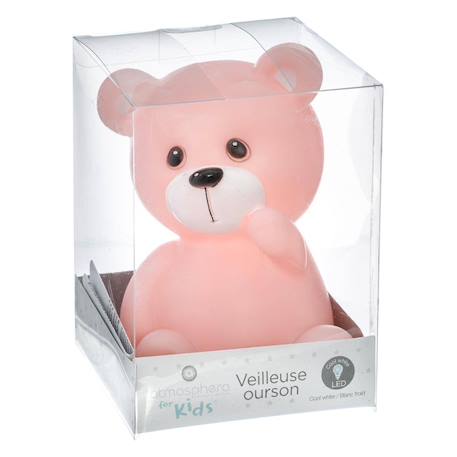 Veilleuse à pile ourson h.14cm Blanc+Bleu+Rose 9 - vertbaudet enfant 