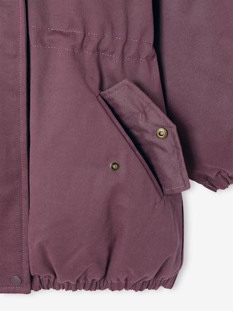 Parka fille à capuche doublée imitation fourrure bois de rose+noir+prune+vert foncé 19 - vertbaudet enfant 