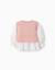 Pull bi-matière en maille et coton Rose clair 2 - vertbaudet enfant 