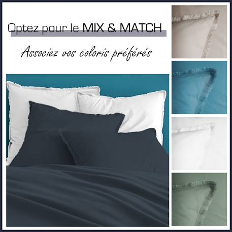 Housse de couette unie en coton, coton lavé Bleu glacier+Bleu nuit+Caramel+Lichen+Lin+Miel+Nude+Terre cuite 12 - vertbaudet enfant 