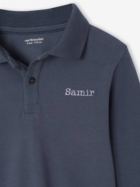 Lot de 2 polos manches longues garçon blanc+bleu ardoise 10 - vertbaudet enfant 