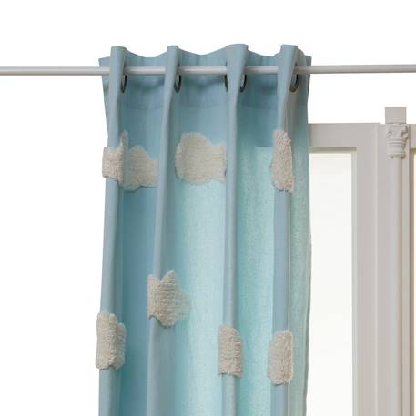Rideau en coton motifs brodés ballerines - tufy Blanc+Blanc multicolore+Bleu clair+Rose 12 - vertbaudet enfant 