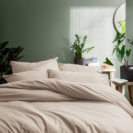 Set de 2 taies d'oreiller unies à volant, coton lavé Anthracite+Blanc+Caramel+Lie de vin+Lin+Miel 25 - vertbaudet enfant 