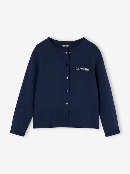 Ensemble fille cardigan et robe imprimée fleurs camel+marine+vert de gris 12 - vertbaudet enfant 
