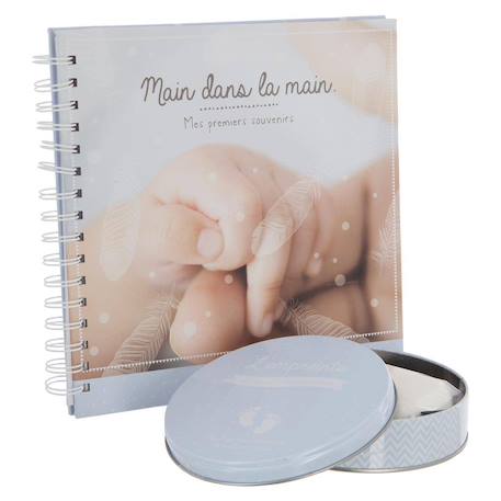 Coffret de naissance album photos et kit empreinte - patti Bleu+Rose 5 - vertbaudet enfant 