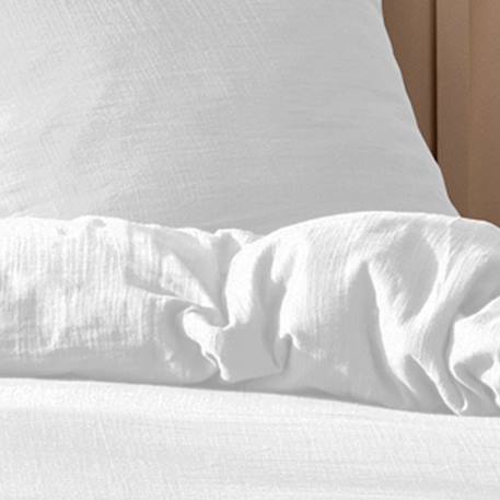 Parure de lit unie en coton, gaze de coton Blanc+Bleu paon+Chocolat+Lichen+Naturel 5 - vertbaudet enfant 