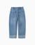 Jean en coton avec taille paperbag et ourlets repliés Bleu 2 - vertbaudet enfant 