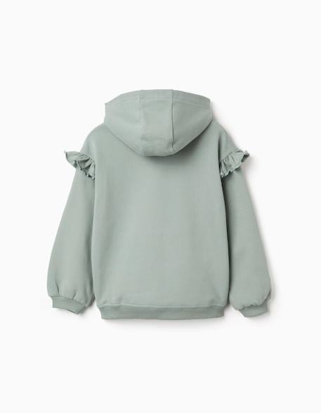 Sweat en coton peigné à capuche et imprimé stitch & angel Vert 2 - vertbaudet enfant 