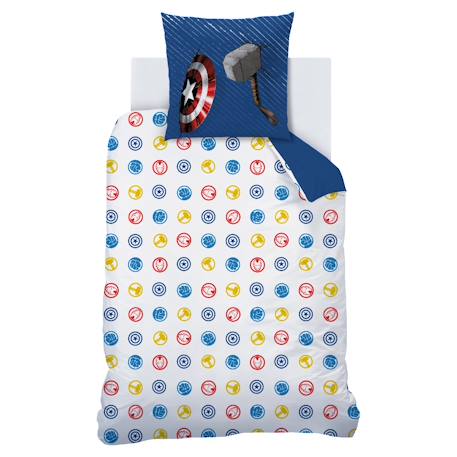 Parure de lit imprimée 100% coton, avengers home team Bleu 4 - vertbaudet enfant 
