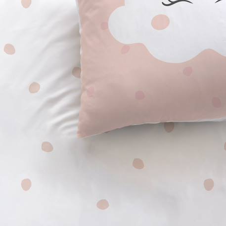 Parure de lit imprimée 100% coton, nuages Rose 2 - vertbaudet enfant 