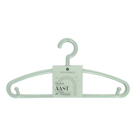 Lot de 6 cintres enfant blanc plastique Blanc+Bleu+Gris+Jaune+Rose+Vert 18 - vertbaudet enfant 