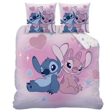 Parure de lit imprimée 100% coton, disney home stitch bisous Rose 3 - vertbaudet enfant 