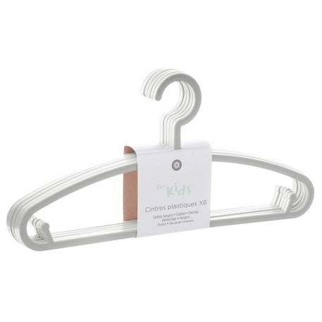 Lot de 6 cintres enfant blanc plastique Blanc+Bleu+Gris+Jaune+Rose+Vert 7 - vertbaudet enfant 
