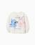 Sweat en coton peigné avec imprimé stitch & angel Blanc 1 - vertbaudet enfant 