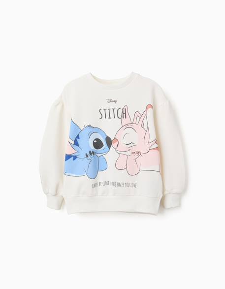 Fille-Sweat en coton peigné avec imprimé stitch & angel