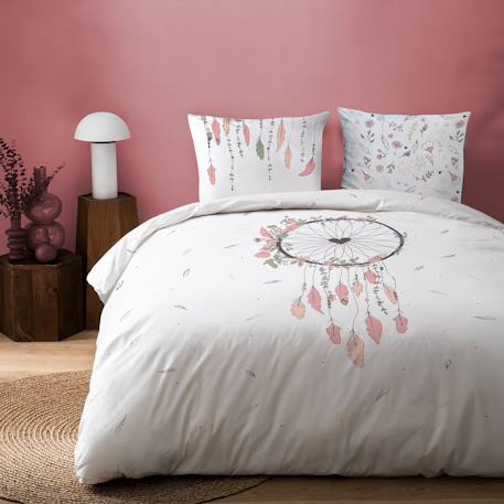 Parure de lit imprimée 100% coton, attrape coeur Blanc 1 - vertbaudet enfant 