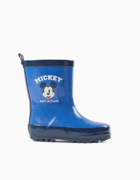 Bottes de pluie en caoutchouc avec imprimés mickey Bleu 1 - vertbaudet enfant 