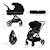 Poussette 2 en 1 Kinderkraft YOXI avec Nacelle Pliable, Siège Réversible, Roues Increvables et UPF50+ Gris+Noir 12 - vertbaudet enfant 