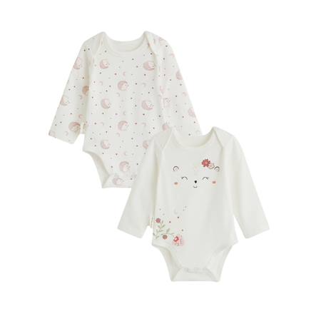 Lot de 2 bodies bébé manches longues harmony Ecru 2 - vertbaudet enfant 