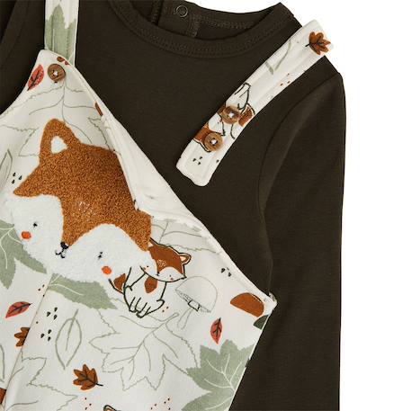 Ensemble salopette bébé en molleton et t-shirt ginkgo Ecru 4 - vertbaudet enfant 