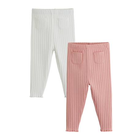 Lot de 2 leggings enfant côtelés cléo Rose 2 - vertbaudet enfant 