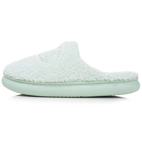 Chaussons mules sherpa stylé et chaud confort douillets et moelleux Ivoire+Vert d'eau 9 - vertbaudet enfant 