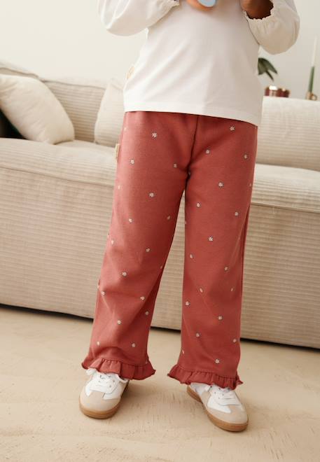 Pantalon enfant en molleton harmony Rose 1 - vertbaudet enfant 