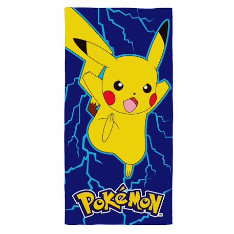 Serviette de bain et de plage imprimée 100% coton, pokemon volt Bleu 1 - vertbaudet enfant 