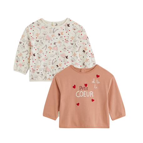 Lot de 2 t-shirts bébé manches longues aimée Rose 2 - vertbaudet enfant 