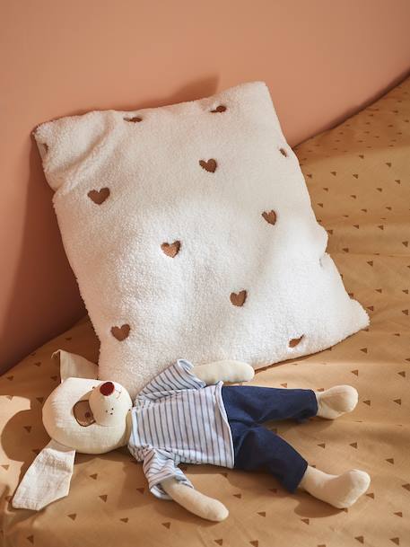 Coussin en bouclette coeur écru 1 - vertbaudet enfant 
