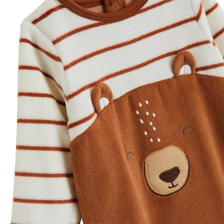 Pyjama bébé en velours moka Marron 4 - vertbaudet enfant 