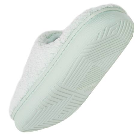 Chaussons mules sherpa stylé et chaud confort douillets et moelleux Ivoire+Vert d'eau 11 - vertbaudet enfant 