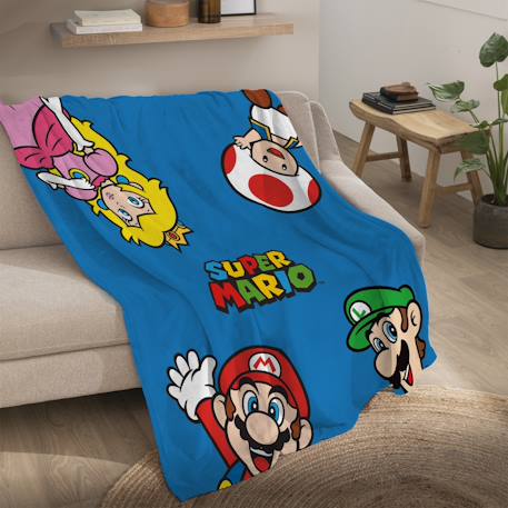 Plaid polaire imprimé, mario let's go Bleu 2 - vertbaudet enfant 