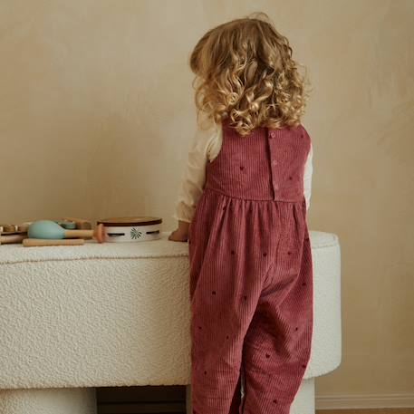 Salopette bébé en velours côtelé aimée Bordeaux 5 - vertbaudet enfant 