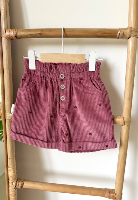 Short enfant en velours côtelé aimée Bordeaux 1 - vertbaudet enfant 