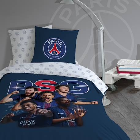 Parure de lit imprimée 100% coton, psg winners Bleu 1 - vertbaudet enfant 