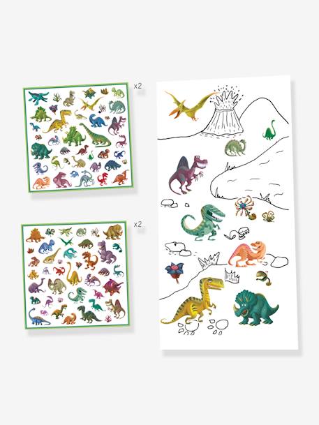 160 stickers Dinosaures DJECO VERT 2 - vertbaudet enfant 