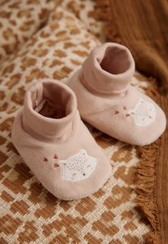 -Chaussons bébé en velours doucette