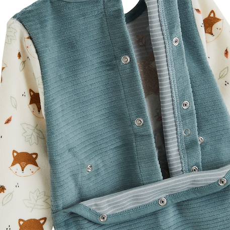 Pyjama bébé en velours ginkgo Vert 5 - vertbaudet enfant 