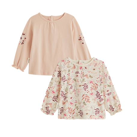 Lot de 2 t-shirts bébé manches longues manouk Rose 2 - vertbaudet enfant 