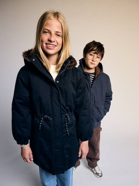 Parka fille doublée noir 4 - vertbaudet enfant 